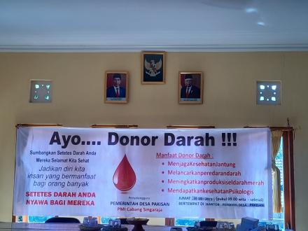 Kegiatan Donor Darah di Desa Pakisan 